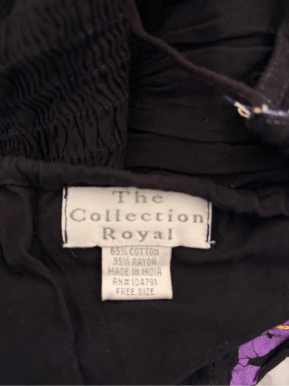 Black and Purple Embroidered Smocked Mini Dress - Picture 2 of 9